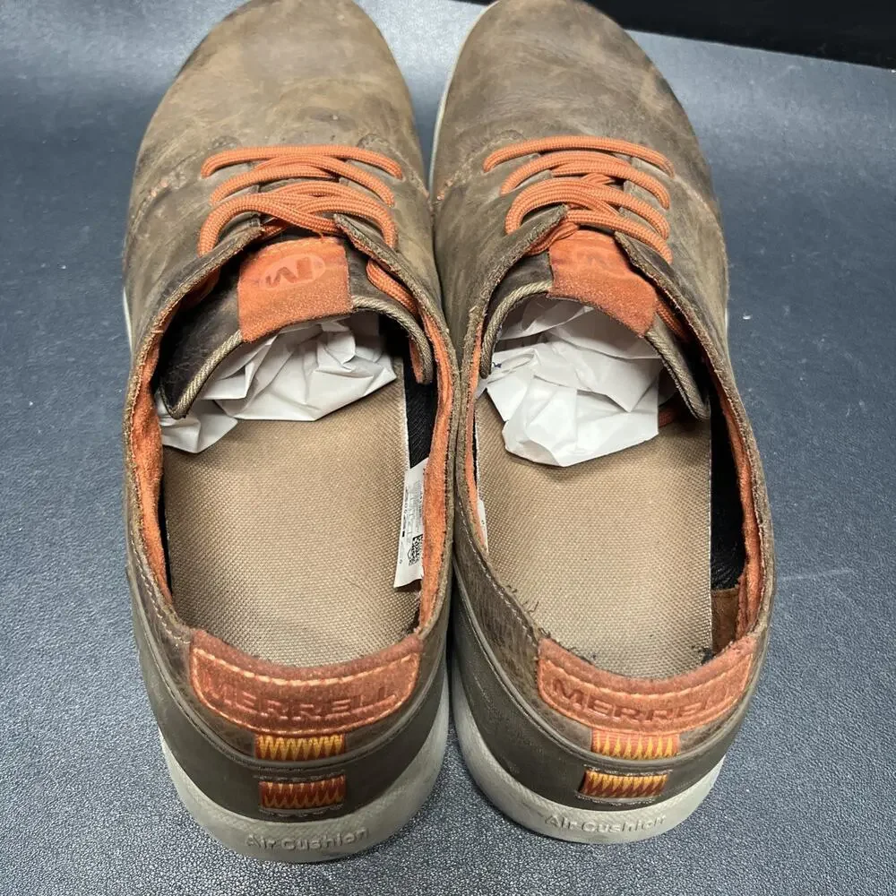 Merrell Freewheel Cushion Shoes Lace Brown Leather Casual Dress Mens 13, J41385.